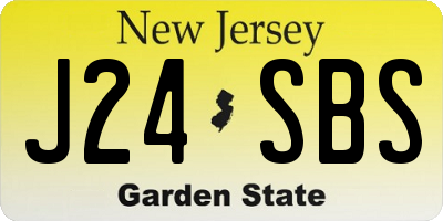 NJ license plate J24SBS
