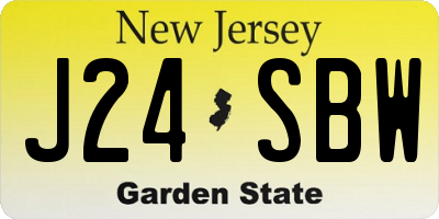 NJ license plate J24SBW