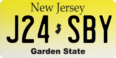 NJ license plate J24SBY