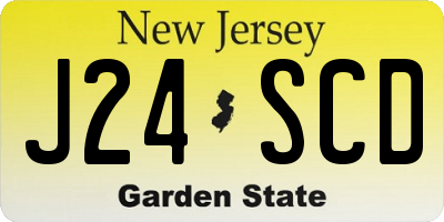 NJ license plate J24SCD