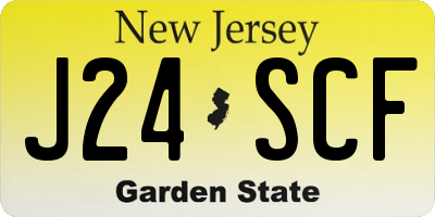 NJ license plate J24SCF