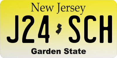 NJ license plate J24SCH