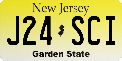 NJ license plate J24SCI