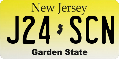 NJ license plate J24SCN