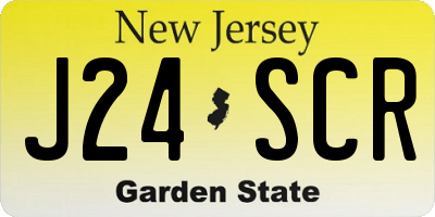 NJ license plate J24SCR
