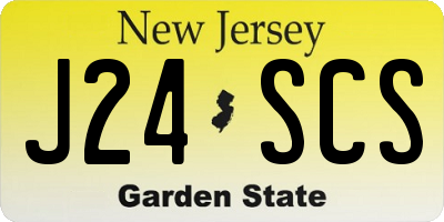 NJ license plate J24SCS