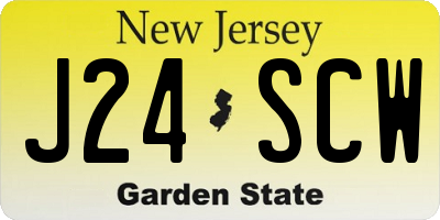 NJ license plate J24SCW