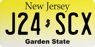 NJ license plate J24SCX