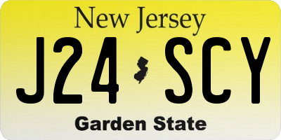 NJ license plate J24SCY