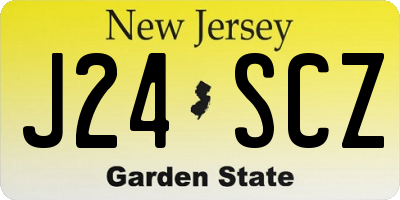 NJ license plate J24SCZ