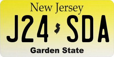 NJ license plate J24SDA