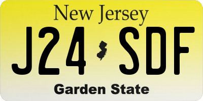 NJ license plate J24SDF
