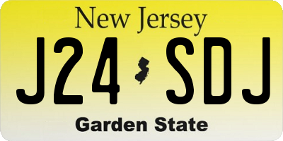 NJ license plate J24SDJ