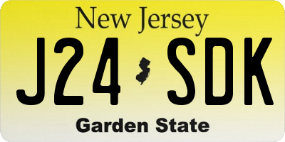 NJ license plate J24SDK