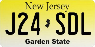 NJ license plate J24SDL