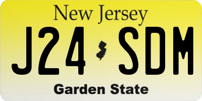 NJ license plate J24SDM