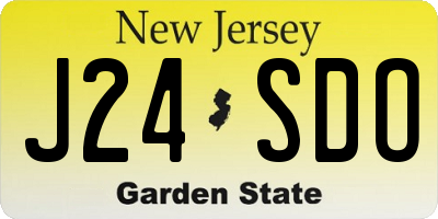 NJ license plate J24SDO