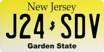 NJ license plate J24SDV