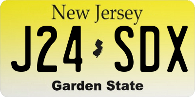 NJ license plate J24SDX