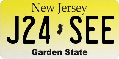 NJ license plate J24SEE