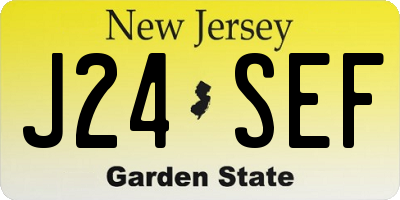 NJ license plate J24SEF