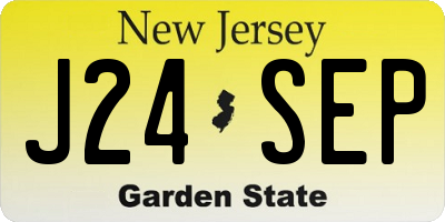NJ license plate J24SEP