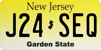 NJ license plate J24SEQ