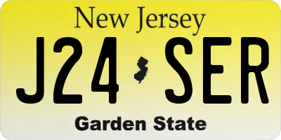 NJ license plate J24SER