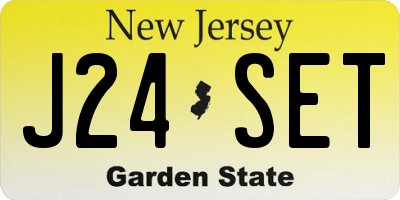 NJ license plate J24SET