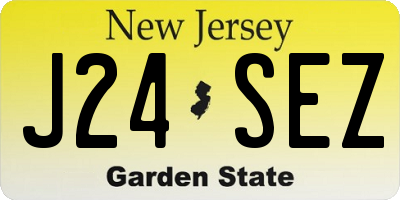 NJ license plate J24SEZ