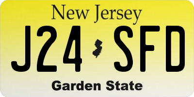 NJ license plate J24SFD