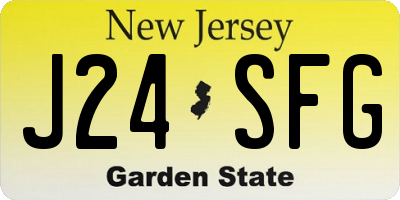 NJ license plate J24SFG