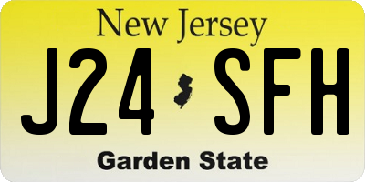 NJ license plate J24SFH