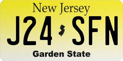 NJ license plate J24SFN