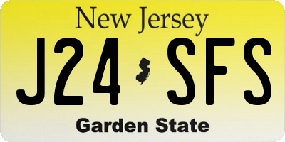 NJ license plate J24SFS