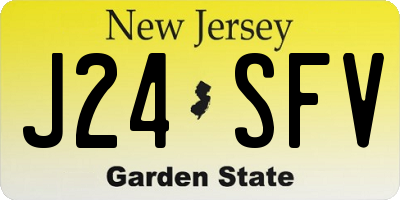 NJ license plate J24SFV