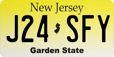 NJ license plate J24SFY