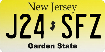 NJ license plate J24SFZ