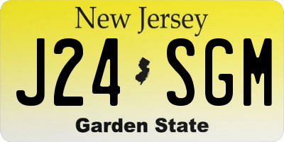 NJ license plate J24SGM