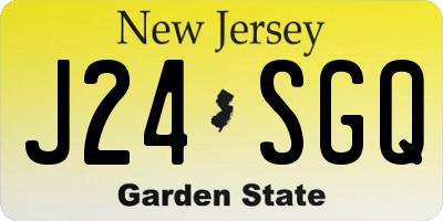NJ license plate J24SGQ