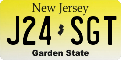 NJ license plate J24SGT