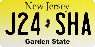 NJ license plate J24SHA