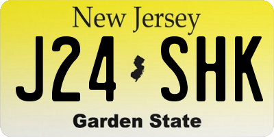 NJ license plate J24SHK