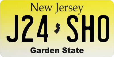 NJ license plate J24SHO