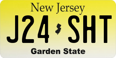 NJ license plate J24SHT