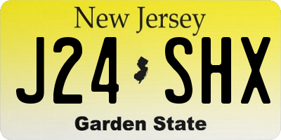 NJ license plate J24SHX