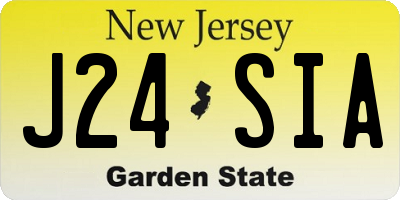 NJ license plate J24SIA