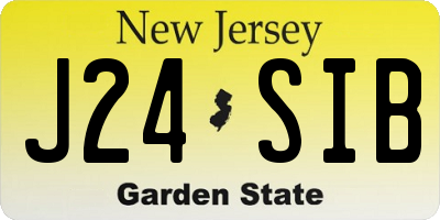 NJ license plate J24SIB