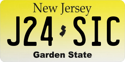 NJ license plate J24SIC