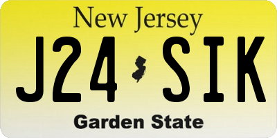 NJ license plate J24SIK